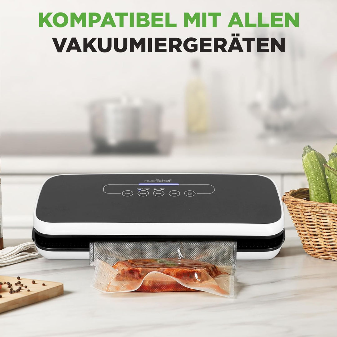 NutriChef (2) Rollen Vakuumversiegelungsbeutel - 8" Breite, 50' Länge pro Rolle - Für NutriChef PKVS