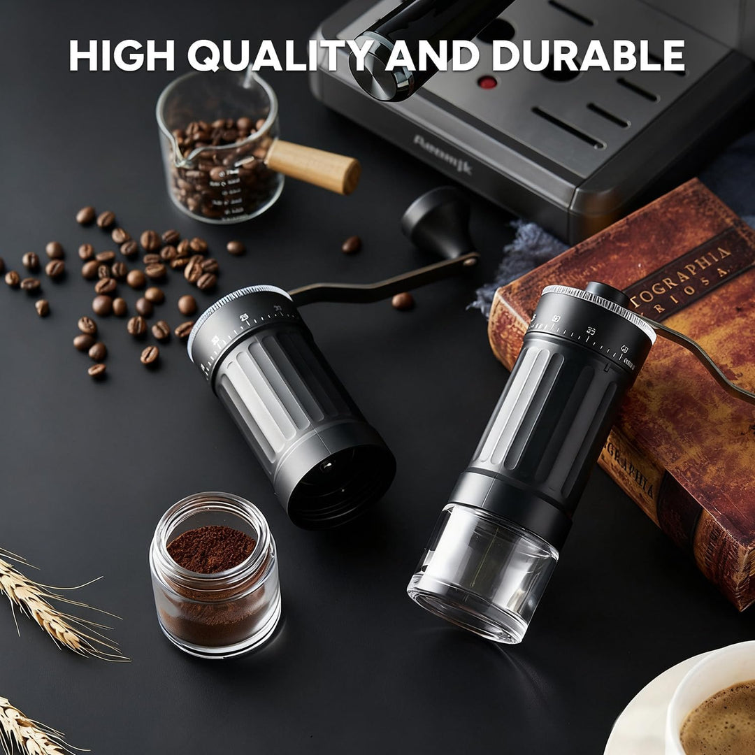 Manuelle Kaffeemühle, Tragbare Manuelle Handkaffeemühle mit 30g Kapazität, 40 verstellbare Einstellu