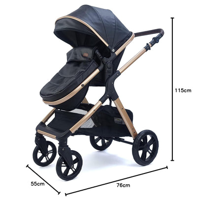 Pixini Kinderwagen Nelio 3in1 Kombikinderwagen, inkl. Babywanne & Buggy & Auto-Babyschale & Wickelta