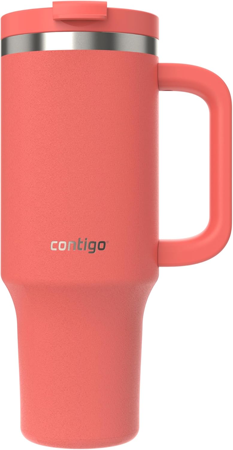 Contigo Streeterville Thermosflasche 1200 ml mit Henkel und Strohhalm | Isolierte Thermo-Trinkflasch