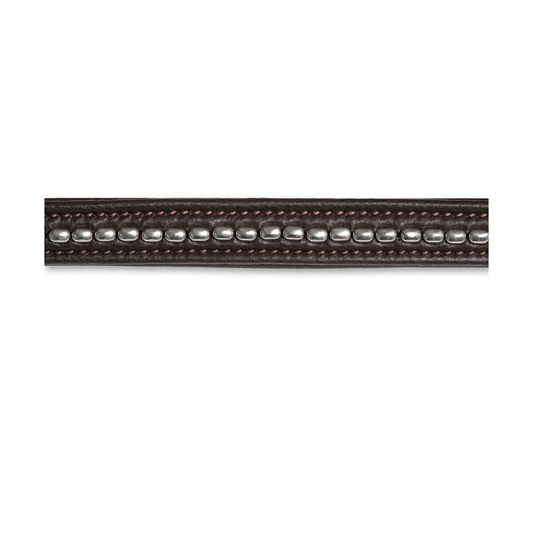 Kieffer Trensenzaum Ultrasoft Professional braun mit silberfarbenen Metallperlen VB, VB
