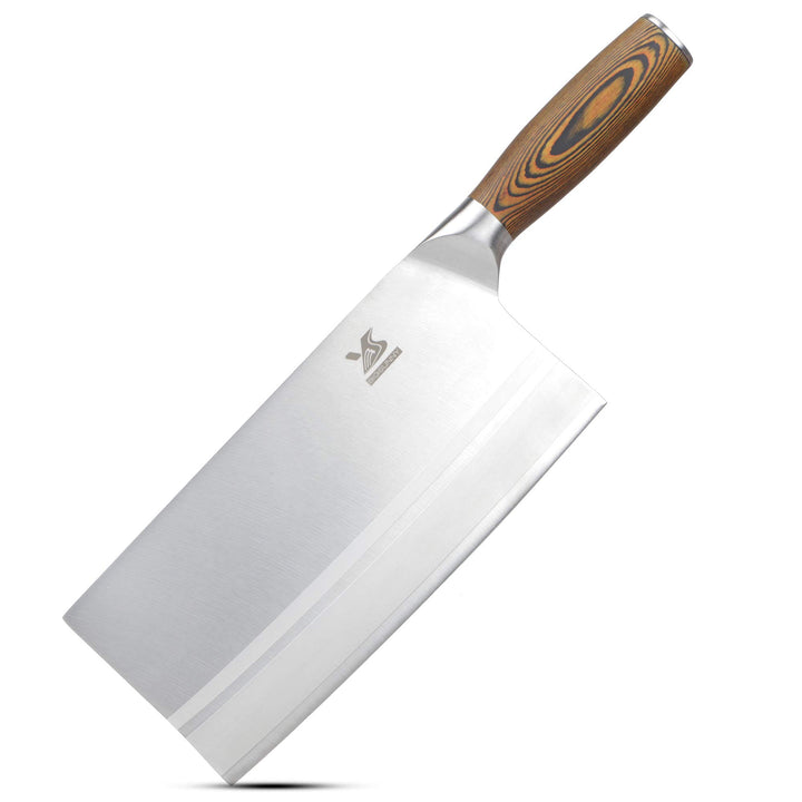 MSY BIGSUNNY Hackmesser Chinesisches Kochmesser, Klingenlänge 20,5cm, Grosses Klingenblatt, Kohlenst