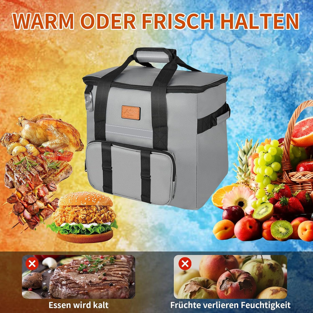 kühltasche faltbar 30L, Picknicktasche, Lunch Bag, Leck-proof & wasserdicht, für Strand, Camping, Pi