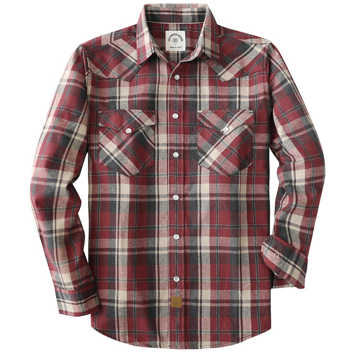 Dubinik® Herren Flanellhemd Flanellhemd Herren Kariert Western Cowboy Vintage Langarm Druckknöpfe Ba