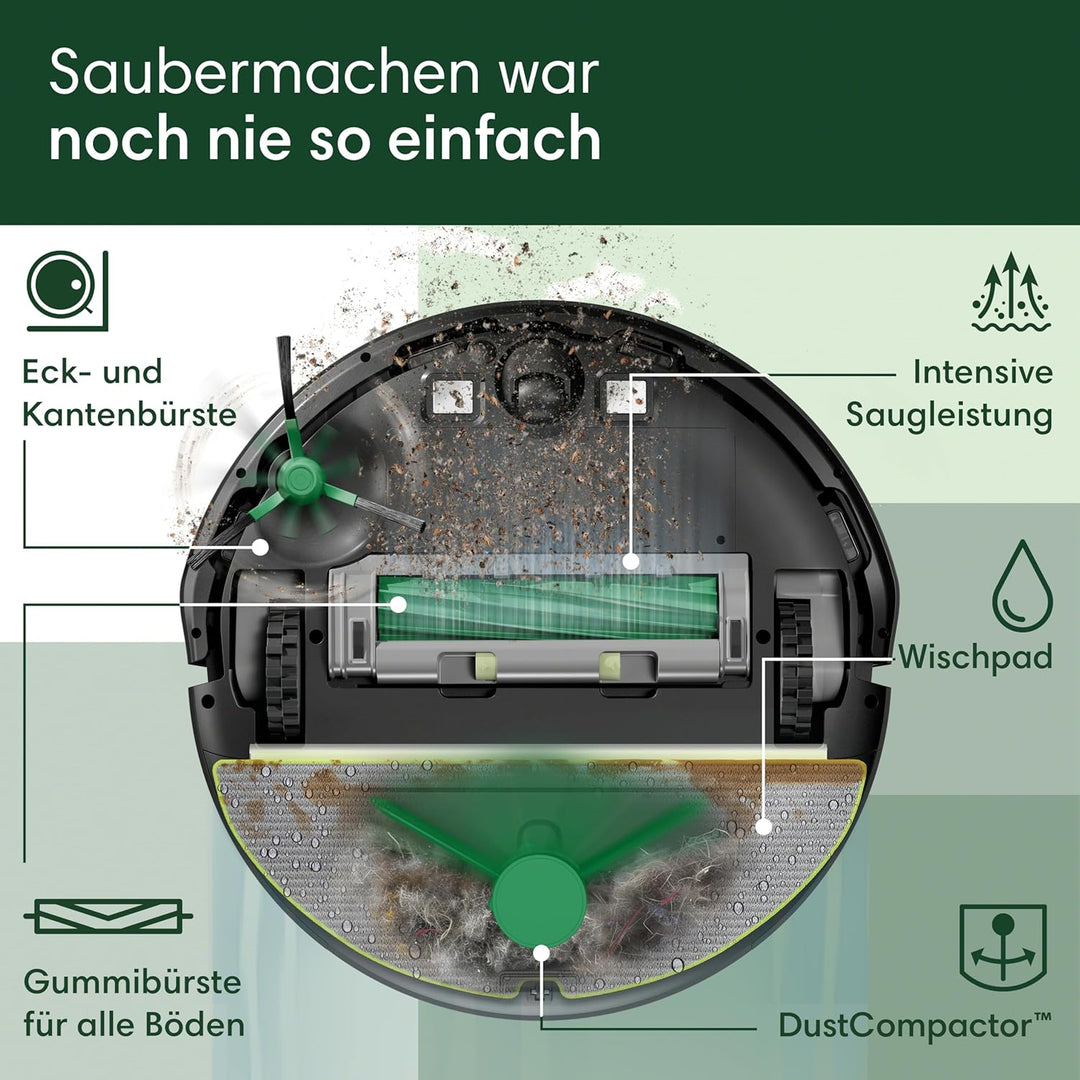 iRobot Roomba 205 DustCompactor Combo Saugroboter – Automatische Staubverdichtung im Roboter, kein E
