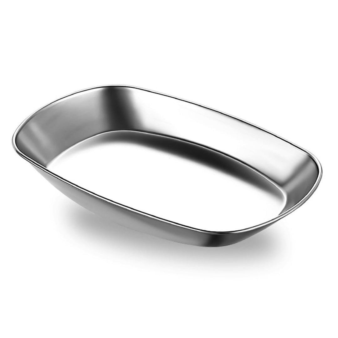 Agatige Serviertablett aus Edelstahl, 25,4 cm, stapelbar, einfache Grillplatte, dekorative Metalltel