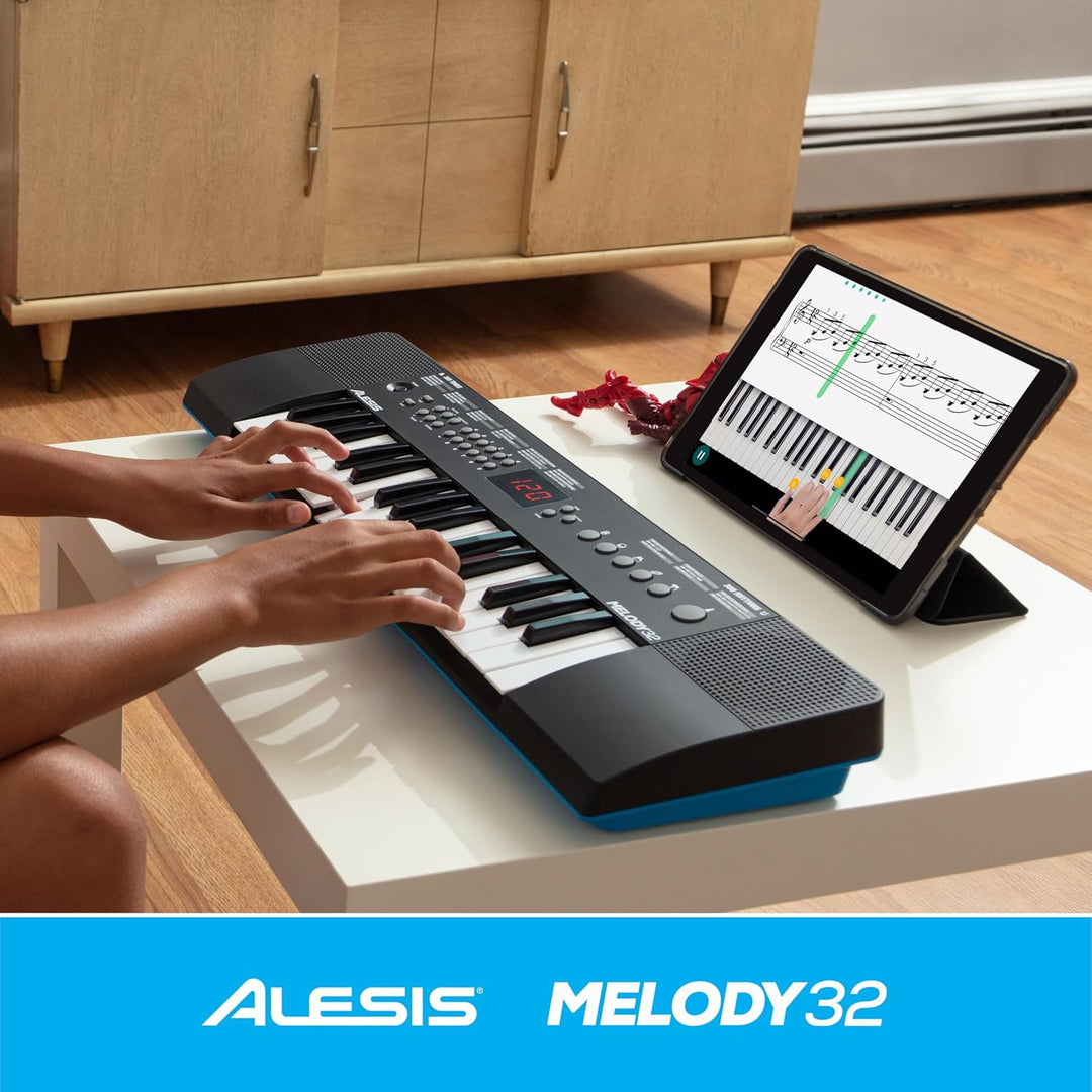 Alesis Melody 32 – Tragbares 32-Tasten Mini-Digitalpiano mit eingebauten Lautsprechern, 300 integrie