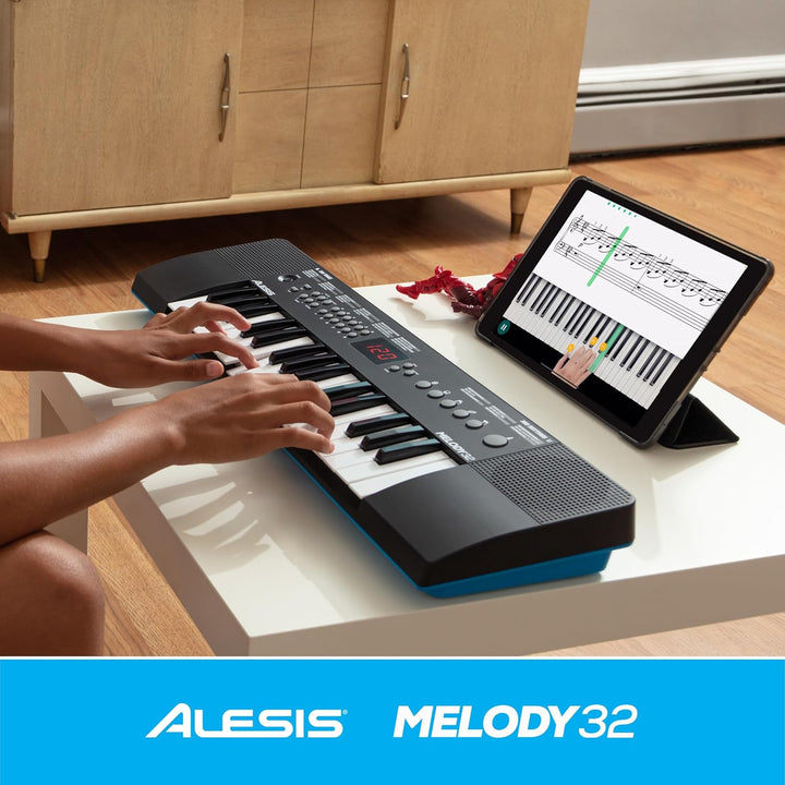 Alesis Melody 32 – Tragbares 32-Tasten Mini-Digitalpiano mit eingebauten Lautsprechern, 300 integrie