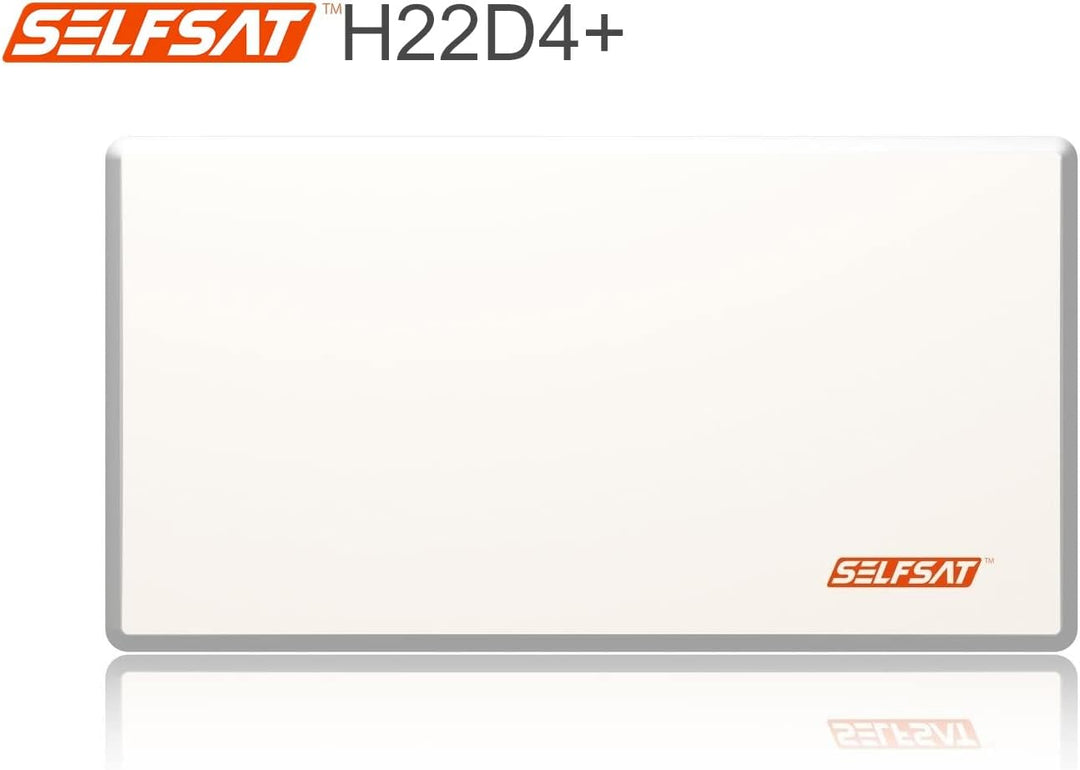 Selfsat H22D4+ 4 TV Teilnehmer SAT Flachantenne Flat + Profi Fensterdurchführung + Kabel Full HD 4K