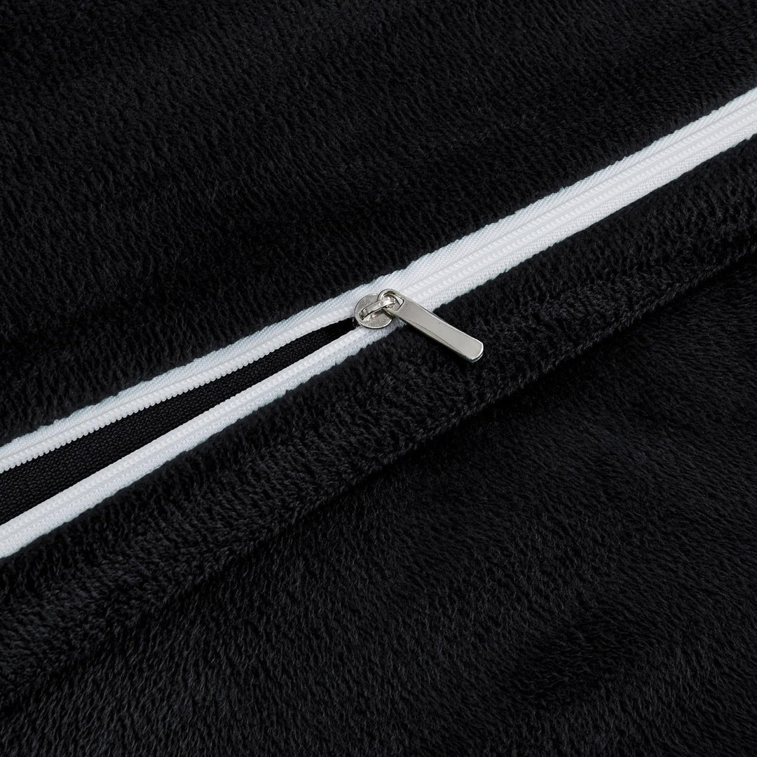 Luofanfei Samt Warme Bettwäsche 220x240 Schwarz Winter Thermo Fleece Plüsch Flausch Nicki Warme Wend