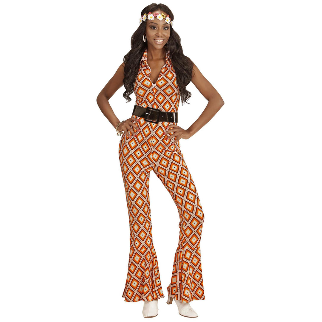 "70s LADY JUMPSUIT" rhombus - (L), L