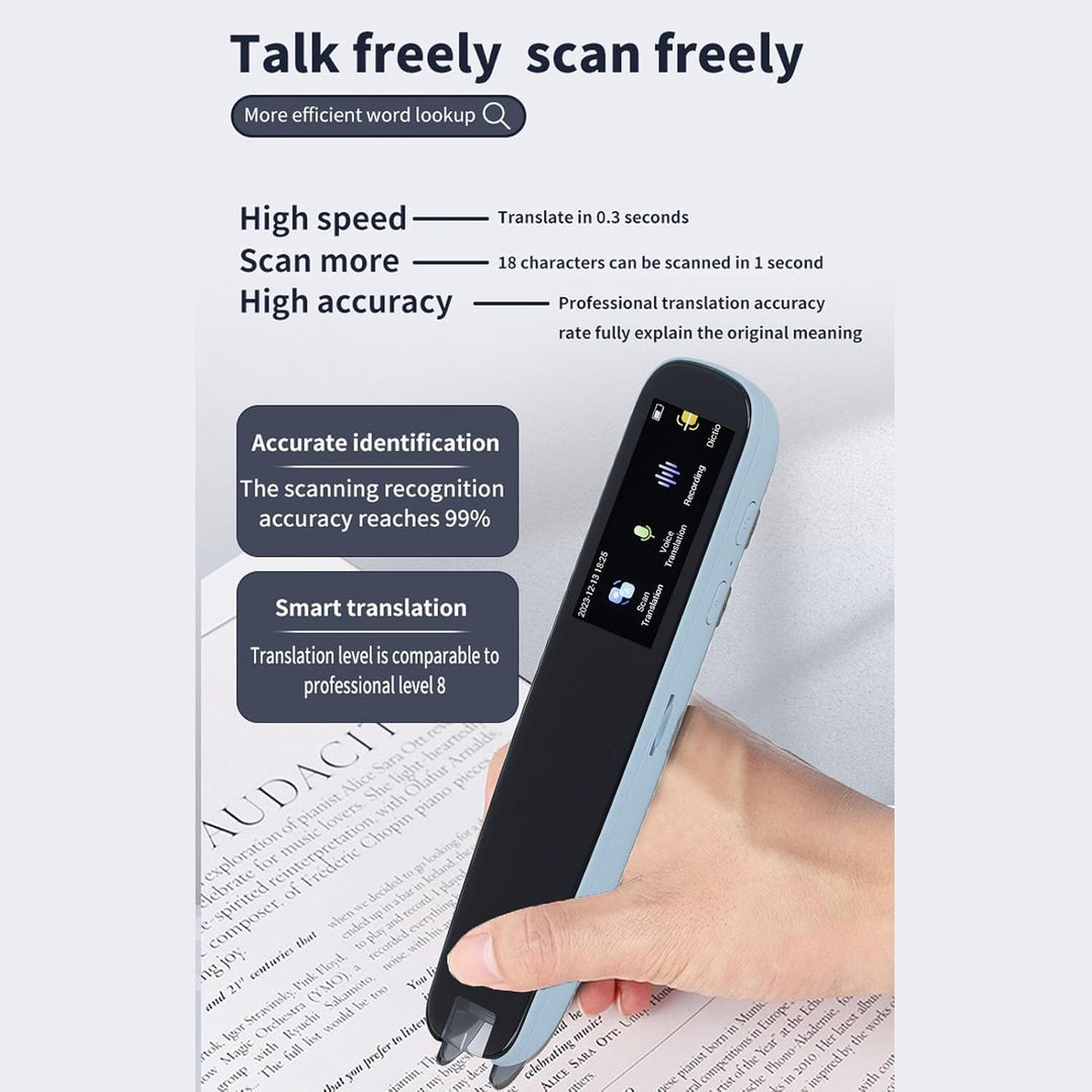 Scan Reader Pen 4 OCR Digitaler Textmarker, Übersetzer 16 GB Dict, Übersetzerstift für Hausaufgaben,