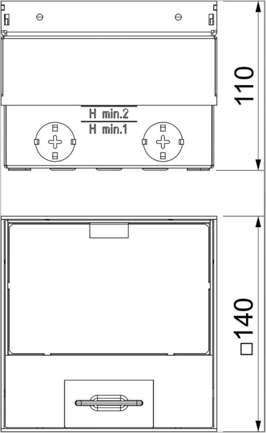 OBO® Bettermann quadratische Bodensteckdose mit 2-fach VDE - Steckdose