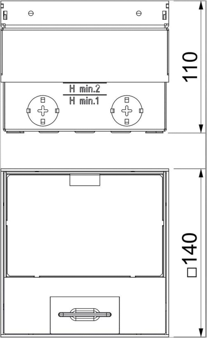 OBO® Bettermann quadratische Bodensteckdose mit 2-fach VDE - Steckdose