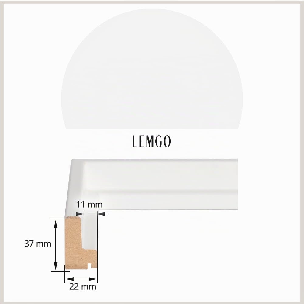 Bildershop-24 Schattenfugenrahmen Lemgo für Keilrahmenbilder und Leinwände 18x24cm Weiss Matt 18x24c