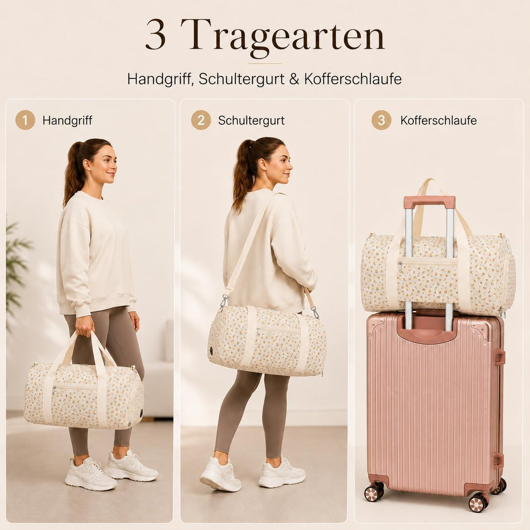 LOIDOU Sporttasche Reisetasche Damen Fitnesstasche mit grossem Schuhfach Nassfach Sport Travel Bag T