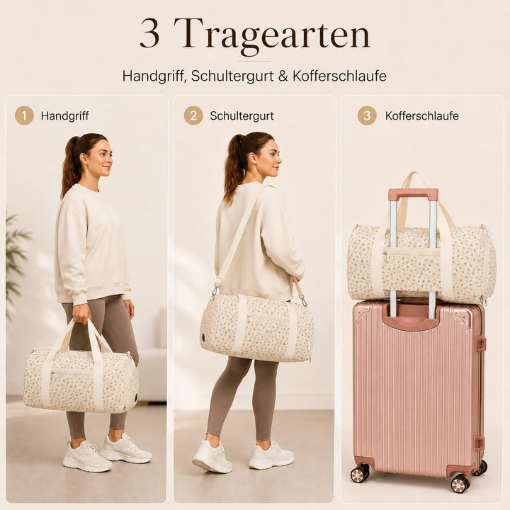 LOIDOU Sporttasche Reisetasche Damen Fitnesstasche mit grossem Schuhfach Nassfach Sport Travel Bag T