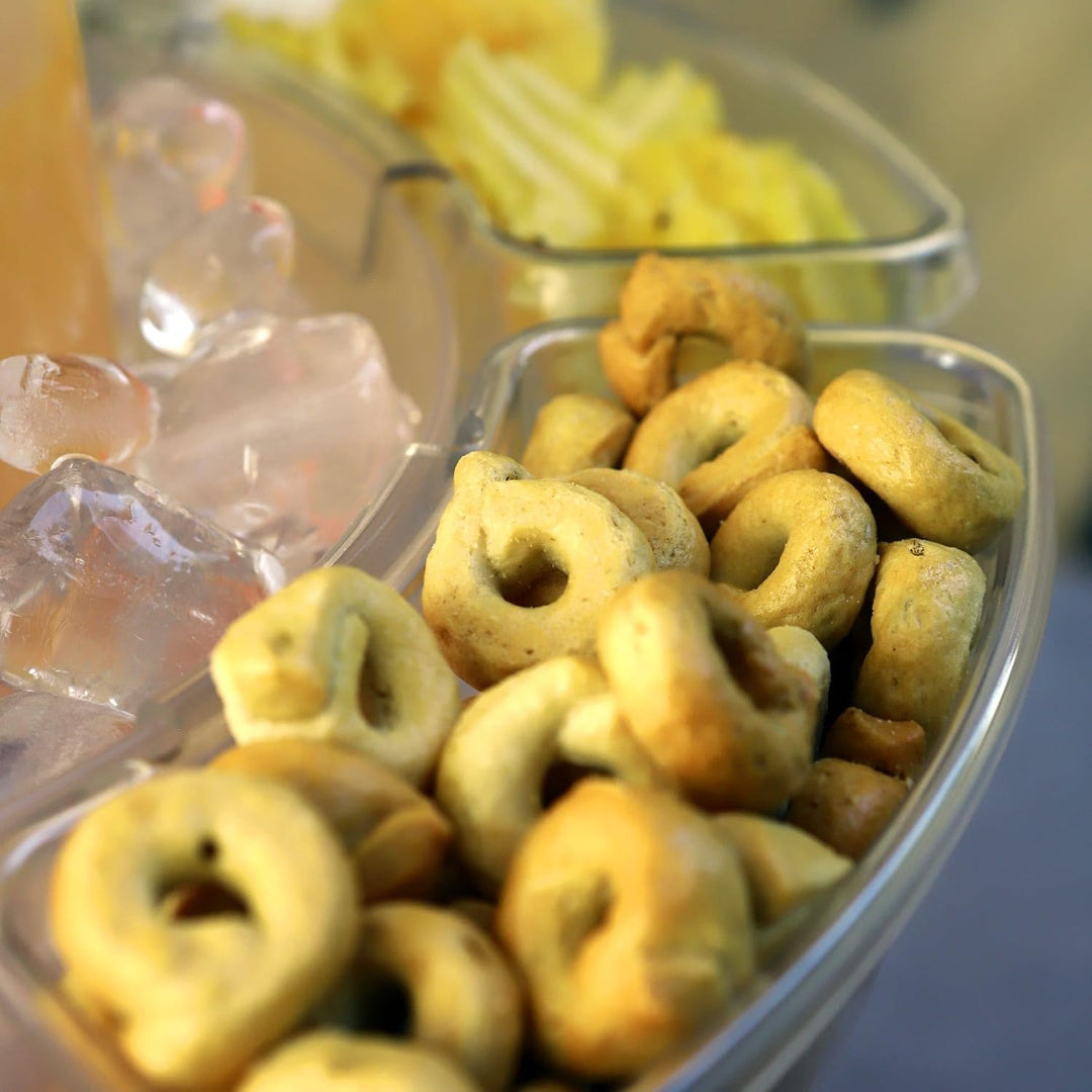Sprizzer - Set Aperitif 2 Transparente Schalen für Snacks und Lebensmittel, zum Anbringen am Behälte