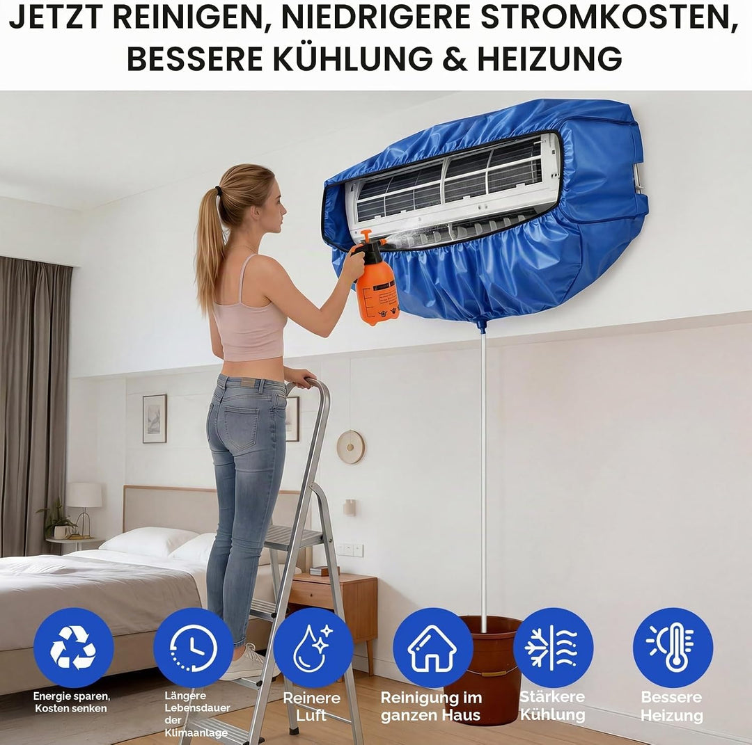 Klimaanlage Reinigungsset mit doppelseitigen Seitenpaneelen, dick beschichtetes wasserdichtes Materi