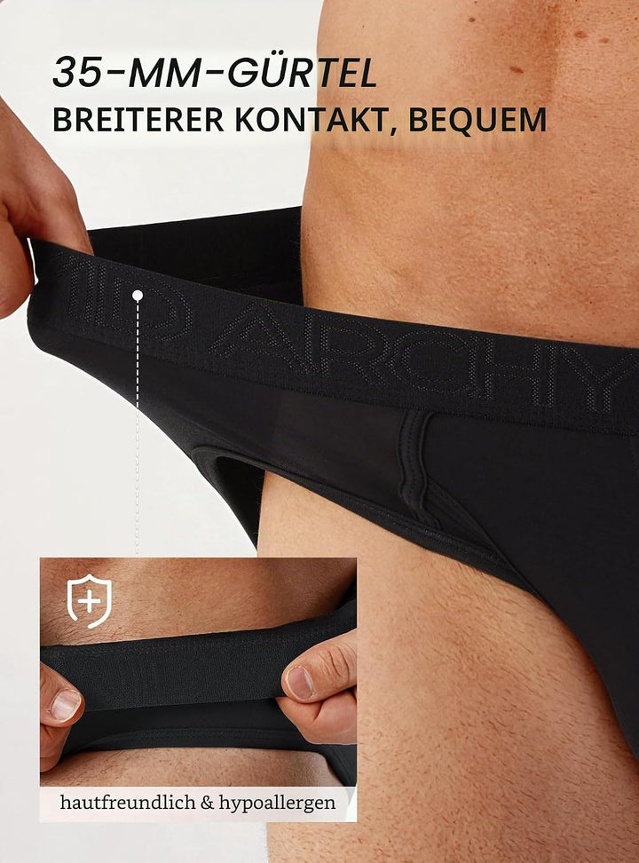 DAVID ARCHY Herren Slip Männer Slips Stretcken Unterwäsche Weich Ohne Etikett,aus Bambus M Stil D: P