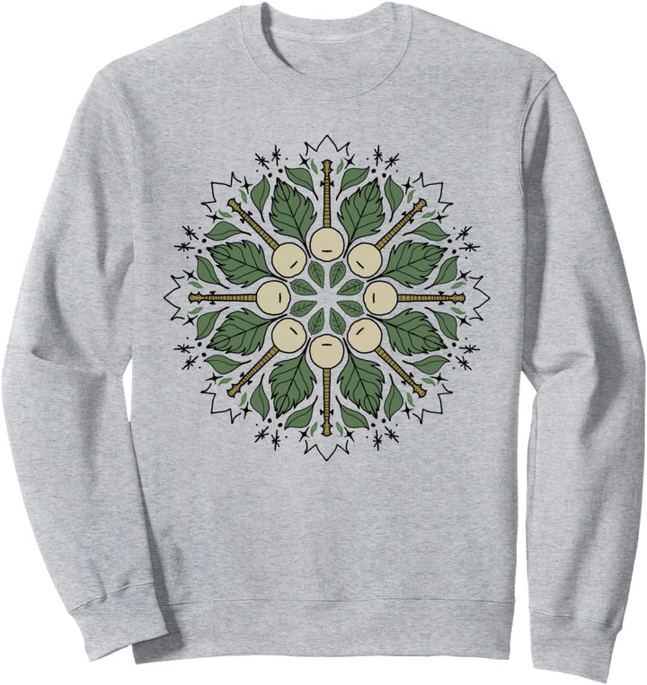 Banjo Mandala Bluegrass, Mindfulness & Nature Graphic Sweatshirt