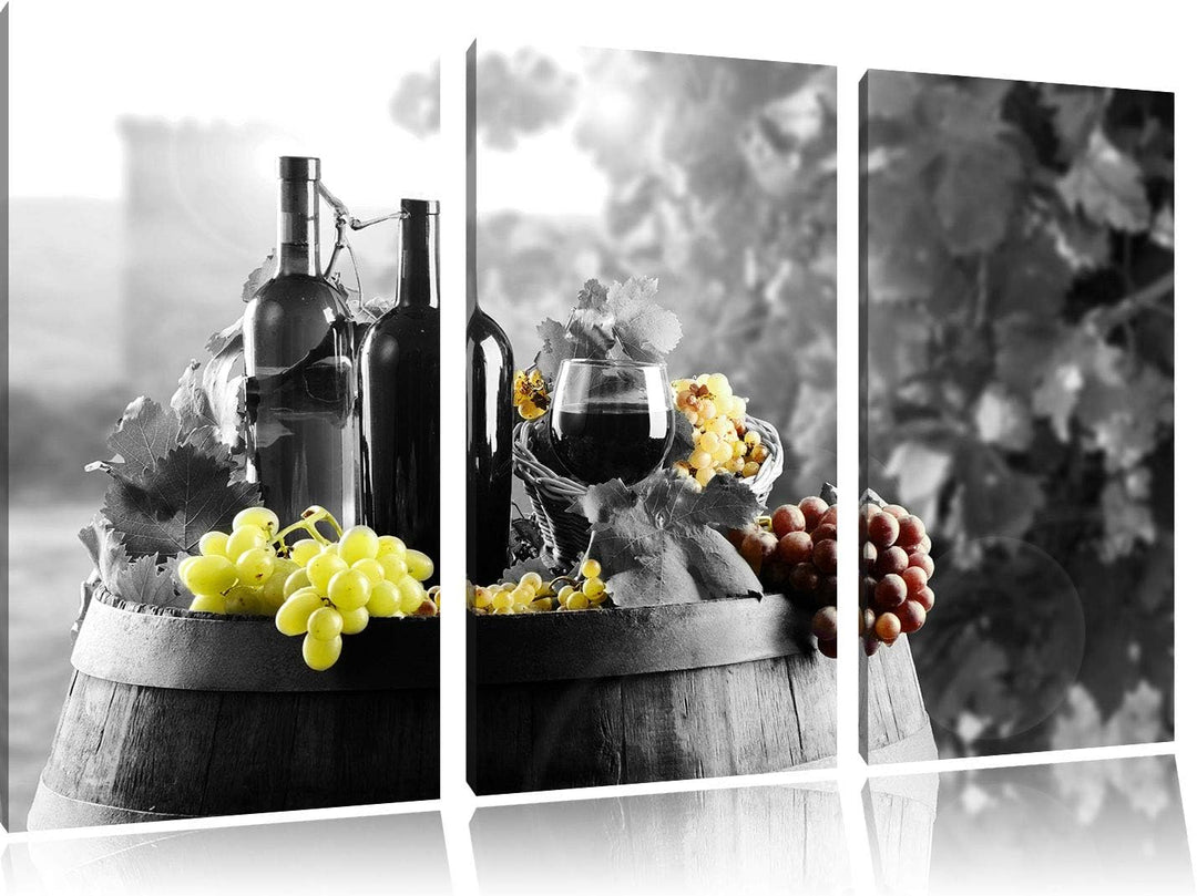 Pixxprint gemischte Auslese an Weintrauben als Leinwandbild | Grösse: 3 Teilig (120x80) | Wandbild|