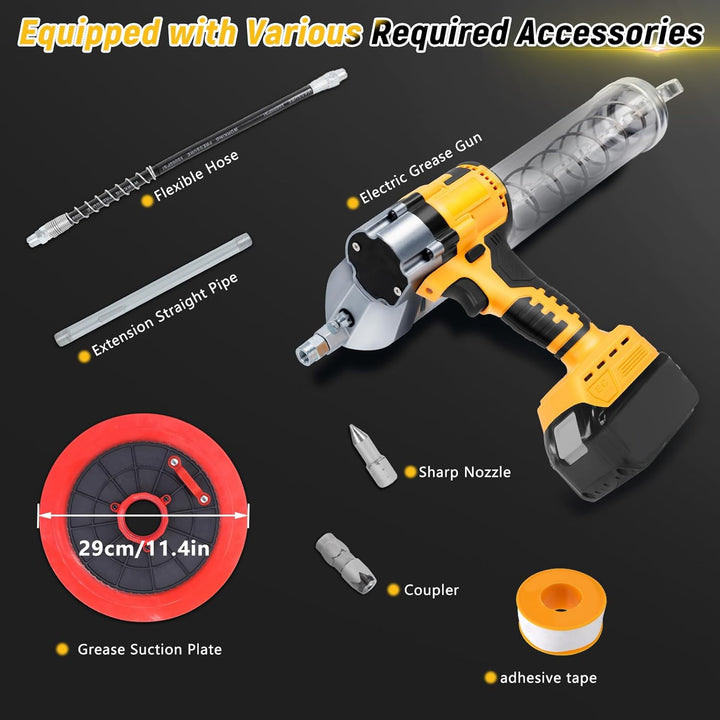 Schnurlose Fettpresse Kompatibel für Dewalt 20V MAX Akku, Bürstenlose 13000 PSI Professionelle Elekt