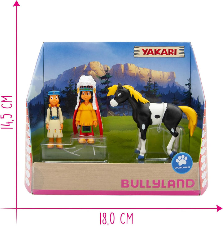 Bullyland 43309 - Spielfiguren Set Indianer Yakari, Regenbogen und kleiner Donner aus Yakari, detail