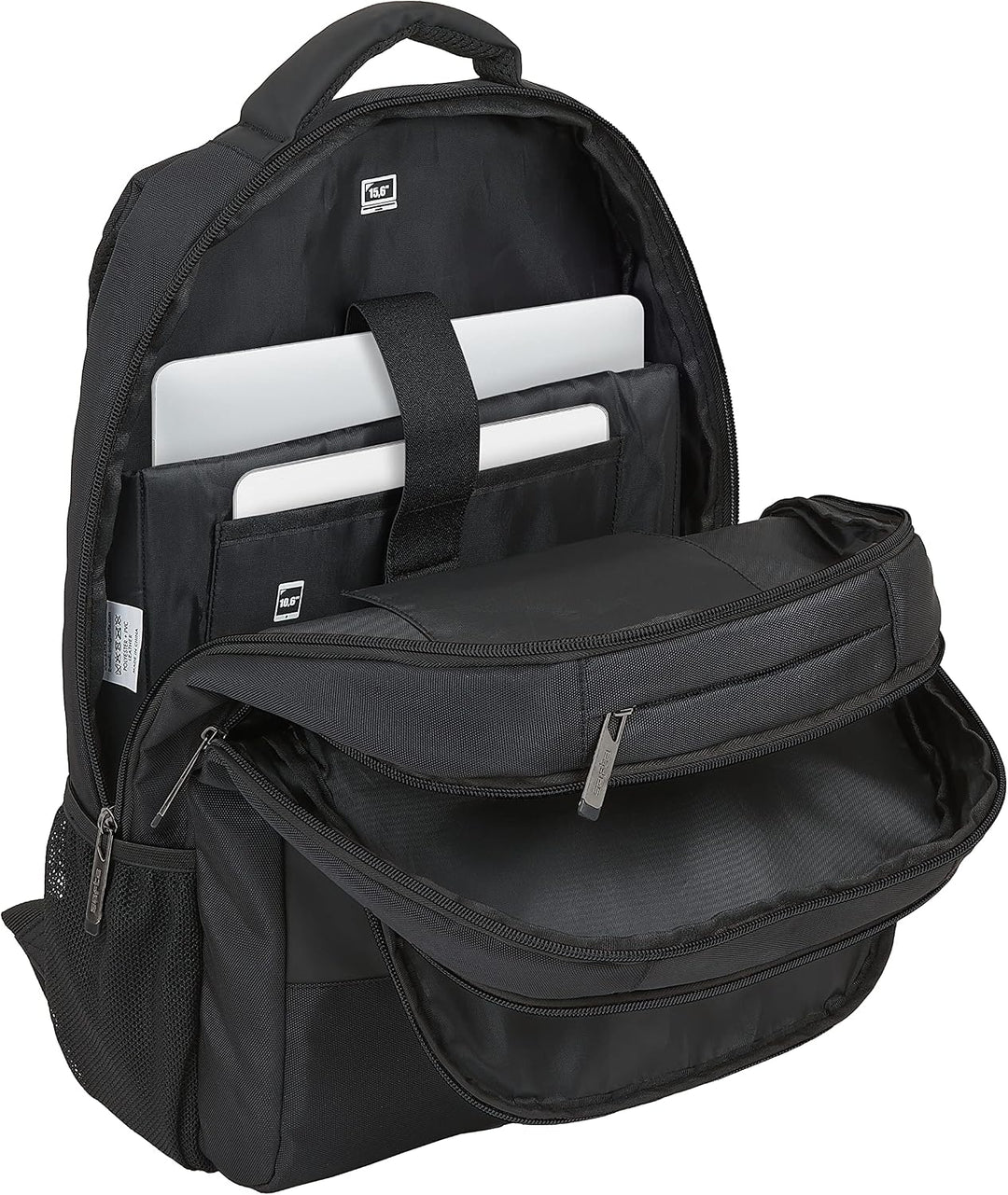SAFTA Laptop-Rucksack mit Tasche für Tablet und USB-Anschluss, 300 x 160 x 430 mm, Schwarz