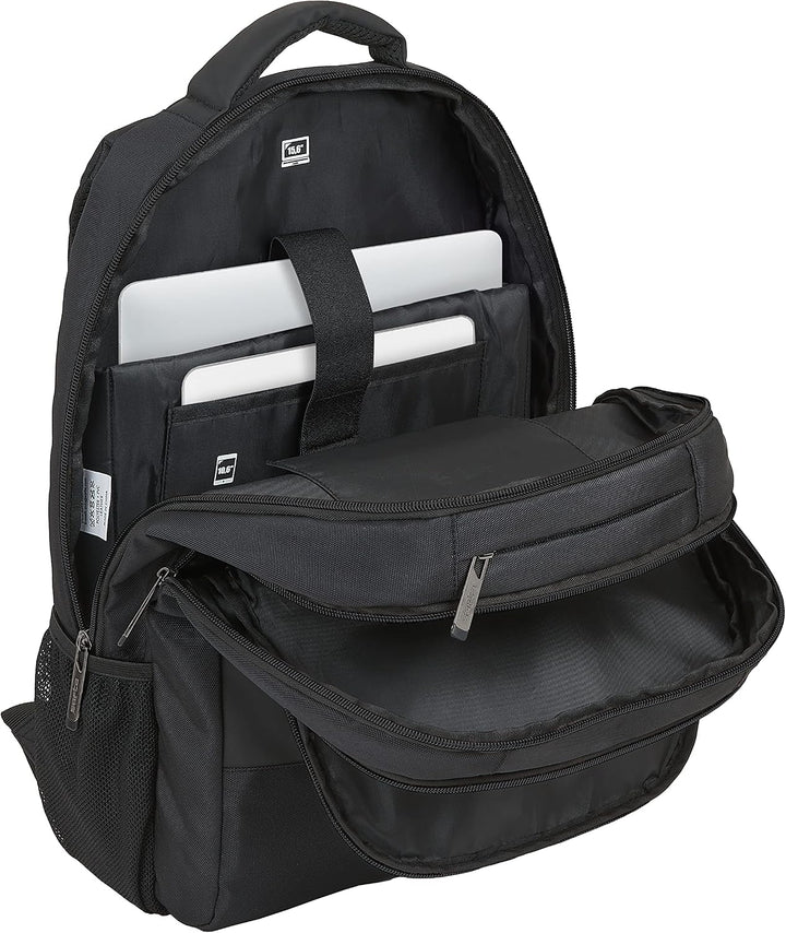 SAFTA Laptop-Rucksack mit Tasche für Tablet und USB-Anschluss, 300 x 160 x 430 mm, Schwarz