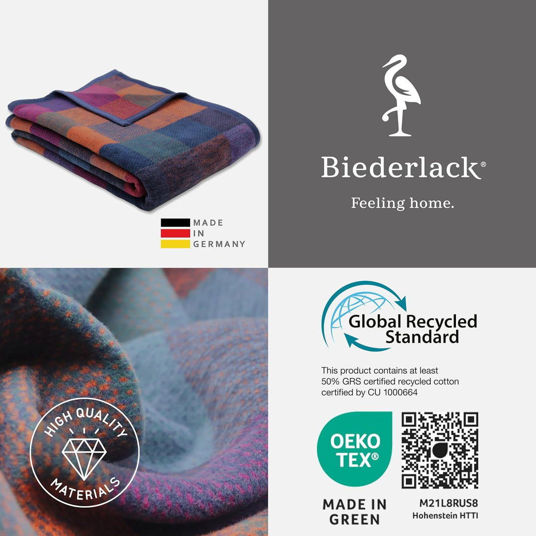 biederlack® samt-weiche Wohndecke Dark Plum, Sofadecke in 150x200 cm