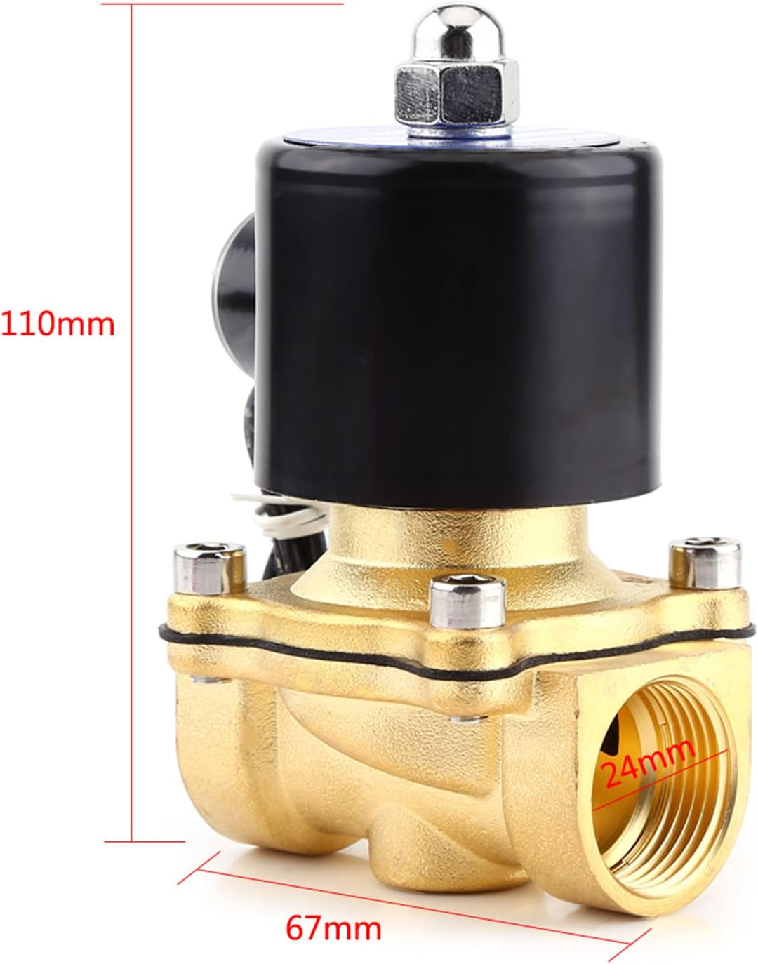 DC24V 3/4 "DN20 Messing elektrisches Magnetventil für Wasser Gas Öl