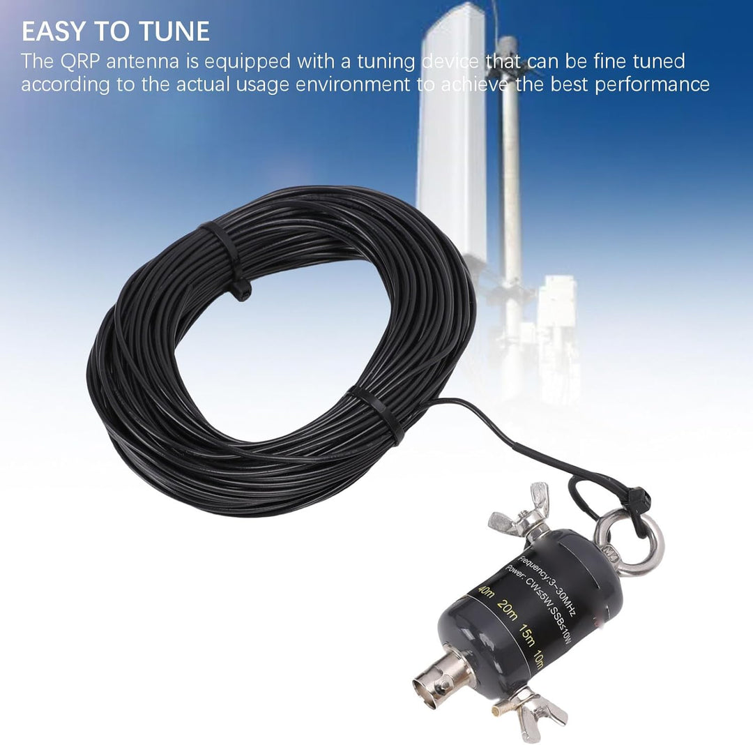Fafeicy 3 Bis 30 MHz Kurzwellenantenne, Tragbare QRP-End-Fed-Halbwellenantenne mit Abstimmgerät für