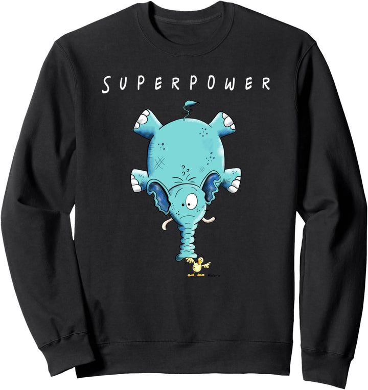 Superpower Elefant I Kraftsport Küken Cooles Fun Tiermotiv Sweatshirt