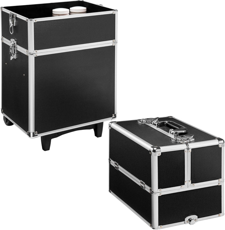 TecTake Alu Kosmetik Trolley Kosmetikkoffer Beauty Koffer | mit Teleskopgriff und 2 Rollen | abschli
