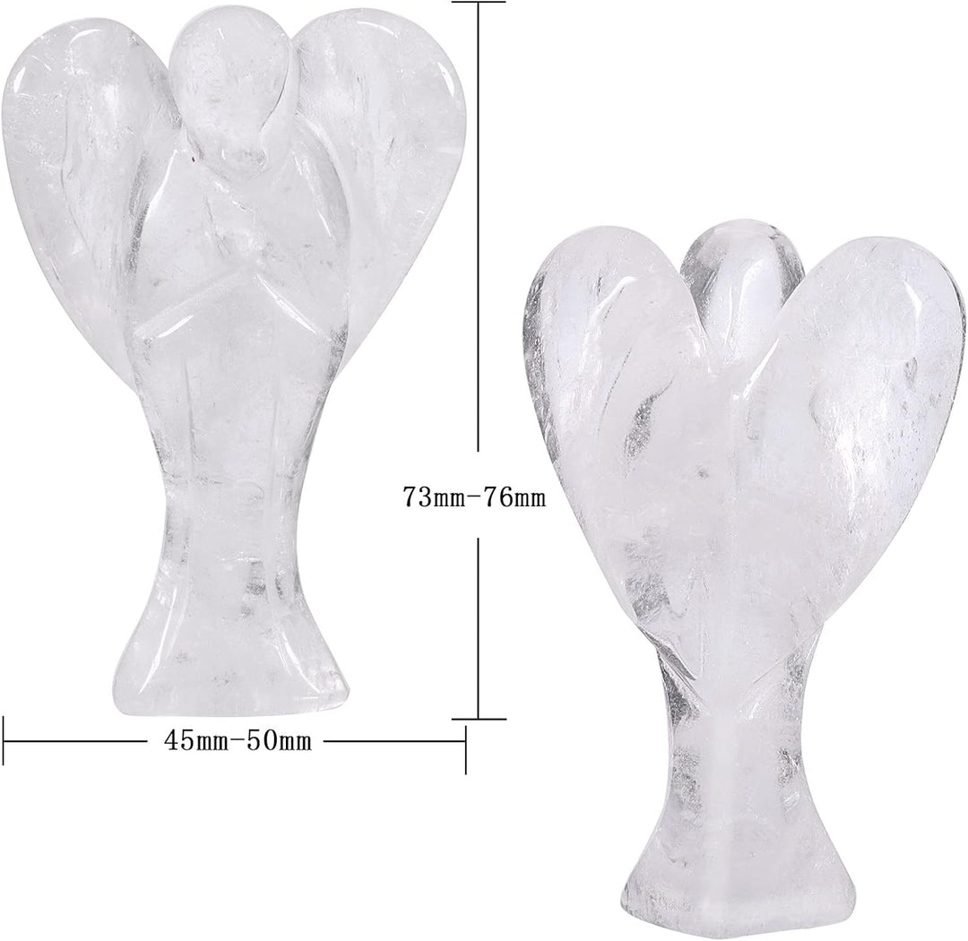 Nupuyai 7.3cm Bergkristall Edelstein Engel Figur Stein Schutzengel Figur Deko Jade Taschenengel Glüc
