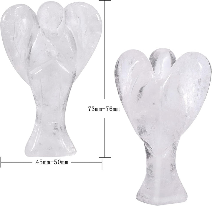Nupuyai 7.3cm Bergkristall Edelstein Engel Figur Stein Schutzengel Figur Deko Jade Taschenengel Glüc