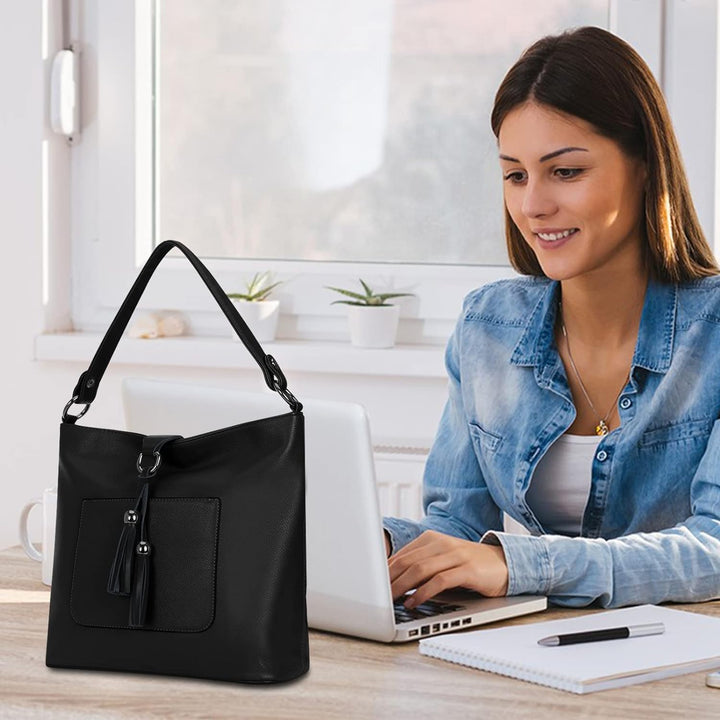 HAWEE Damen Handtasche Kunstleder Grosse Schultertasche Shopper Umhängetasche Frauen Elegante Henkel