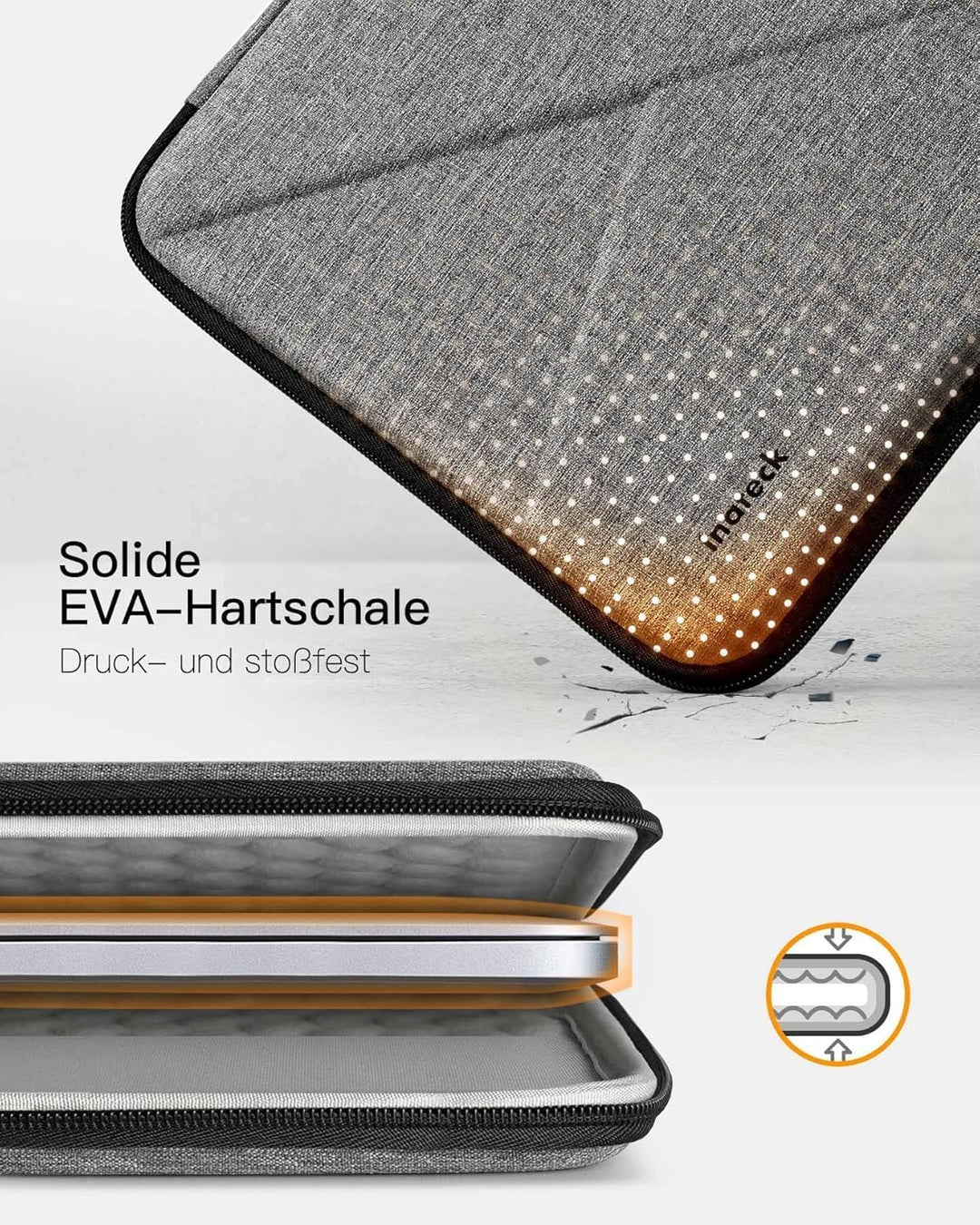 Inateck Superstarke Laptophülle Tasche Kompatibel mit MacBook Air 13 M2/M1 2022-2018, MacBook Pro 13