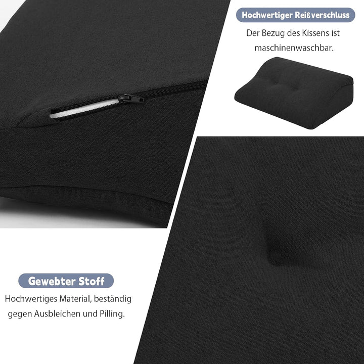 GOFORIT Ergonomisches Rückenkissen für Sofa &amp; Sessel - Zweilagiges Memory-Schaum Lendenkissen mit fe
