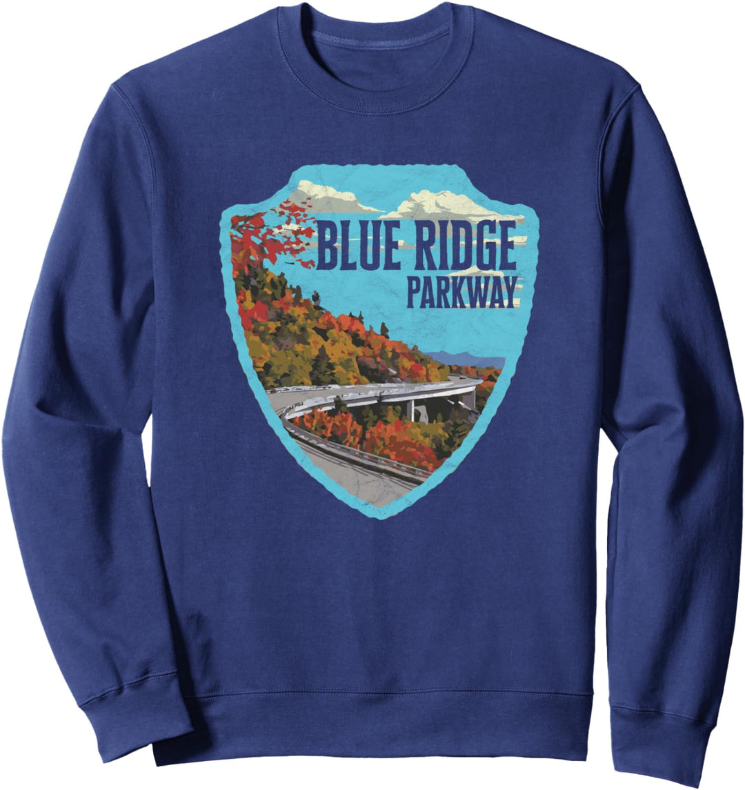 Blue Ridge Parkway Distressed Vintage Retro Badge Sweatshirt