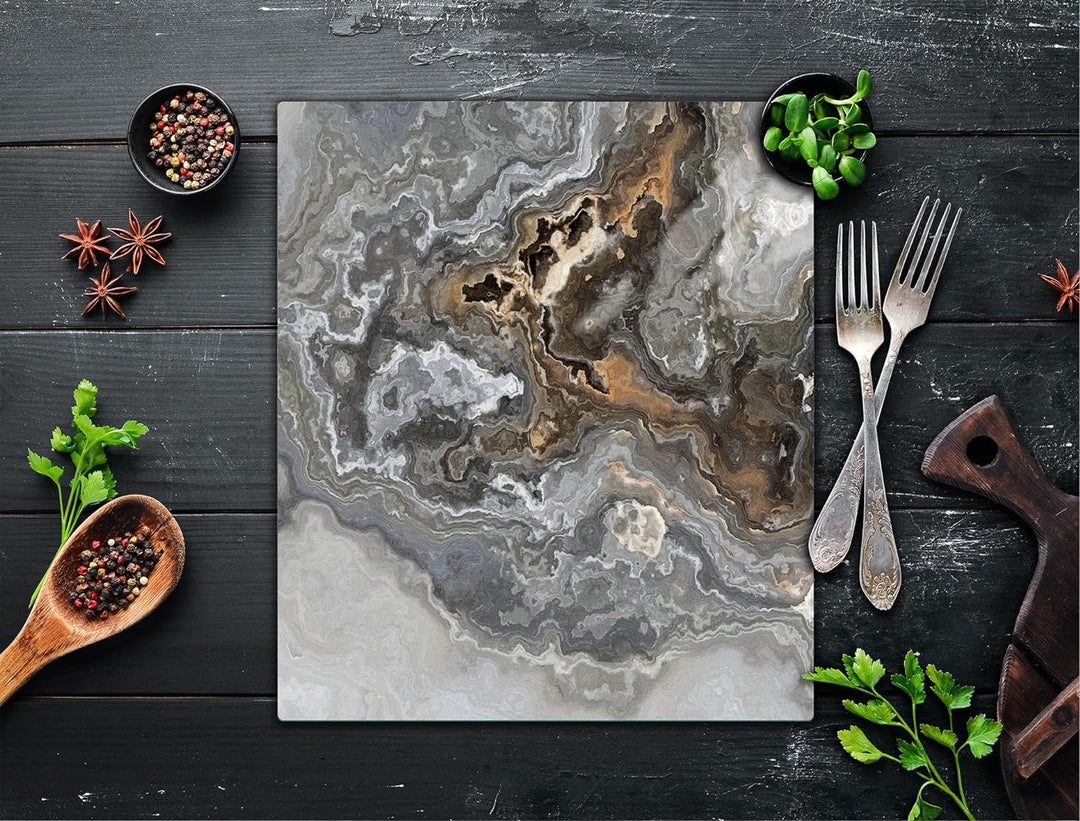 TMK ArtDeko Herdabdeckplatte 45x52 Einteilig Glas Induktion Herdschutz Spritzschutz Glasplatte Deko