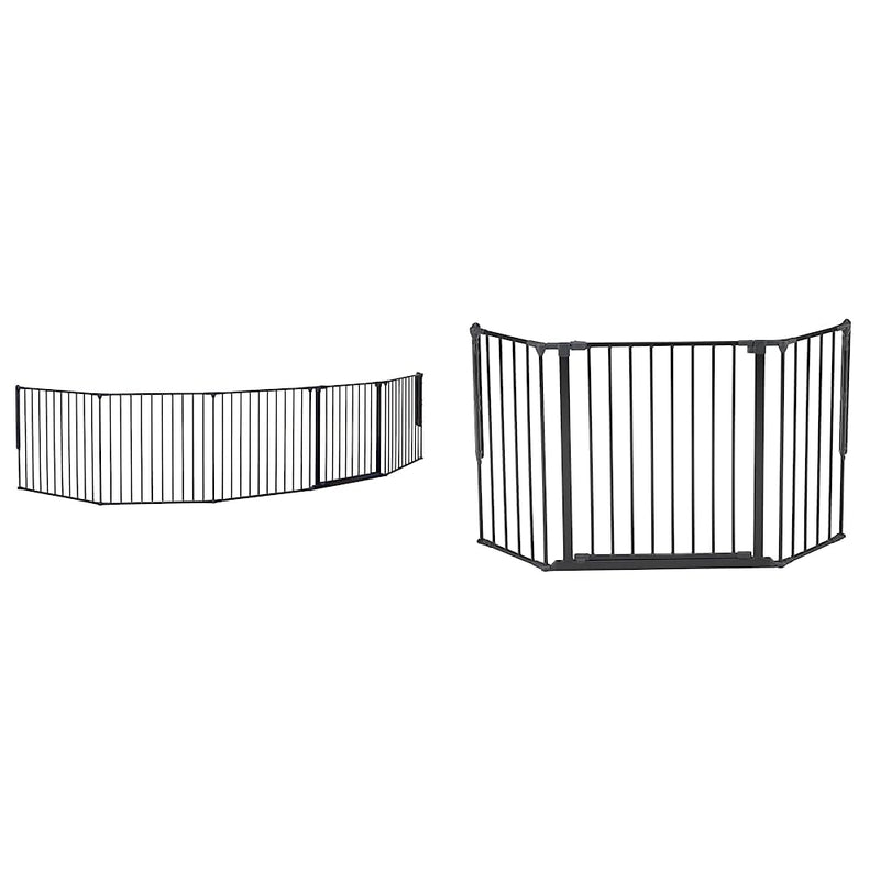 BabyDan Kaminschutzgitter/Raumteiler Flex XXL 90-350 cm, Anthrazit - Hergestellt in Dänemark + TÜV/G