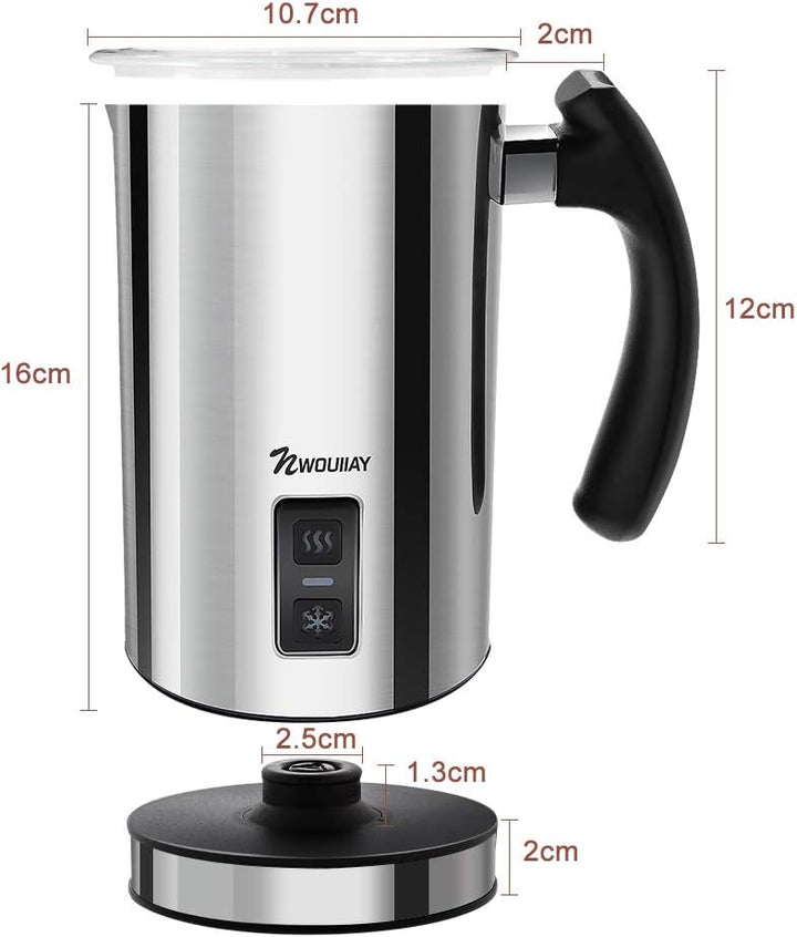 NWOUIIAY Milchaufschäumer Elektrisch 500W Edelstah Automatischer Milchschäumer 240ml Für heissen und