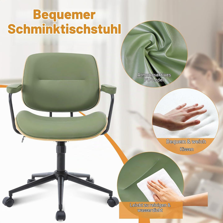Homeoffice Bürostuhl Ergonomisch Stuhl Drehstuhl mit Armlehne Medieval Modern Bürostuhl 360°Drehbar