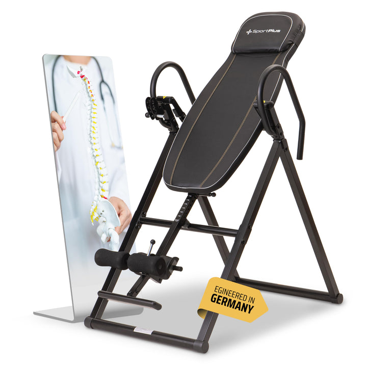 SportPlus Inversionsbank, klappbarer Schwerkrafttrainer, Inversion Table mit 4 oder 6 Inversionswink
