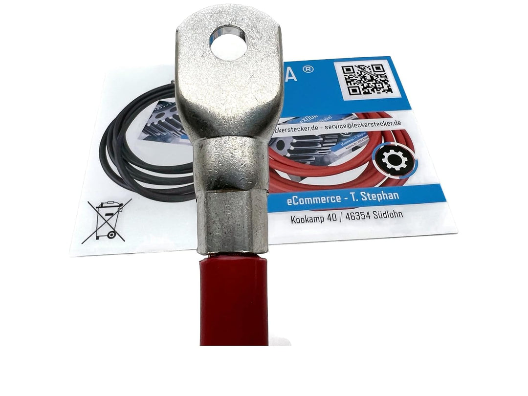 Exoda Batteriekabel 25mm² 75cm M8 Rot flexibel 99 Kupfer Auto Moto Rot 25 mm² 75cm M8, Rot 25 mm² 75