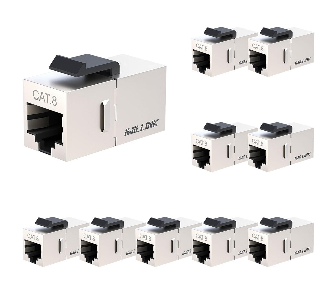 iwillink Cat8 RJ45 Koppler 40Gbps - STP geschirmter Ethernet-Kuppler Buchse zu Buchse mit Keystone B