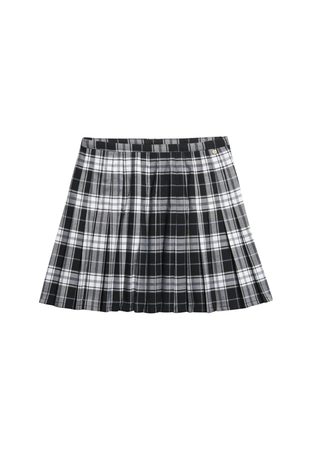 Superdry Damen Kariert, Gefaltet, Mini Rock 36 Kariert, Weiss/Schwarz, 36 Kariert, Weiß/Schwarz