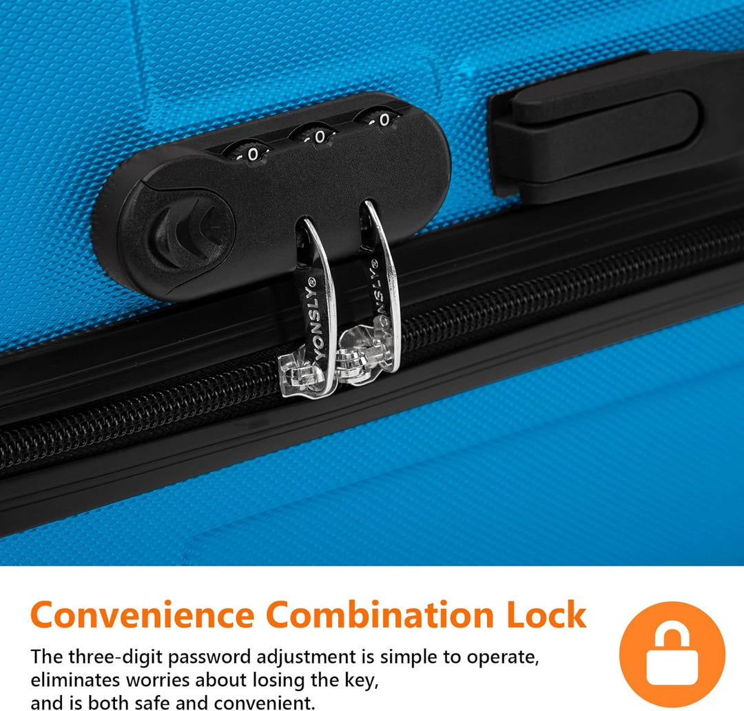 Gepäck Suitcase Reisekoffer, Trolley Rollkoffer Handgepäck, Hartschalenreisekoffer mit 360° Lenkroll